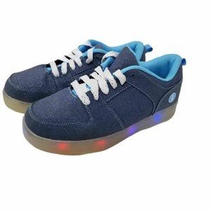 Flash Lights Girls Sneaker Shoes Blue Rechargeable